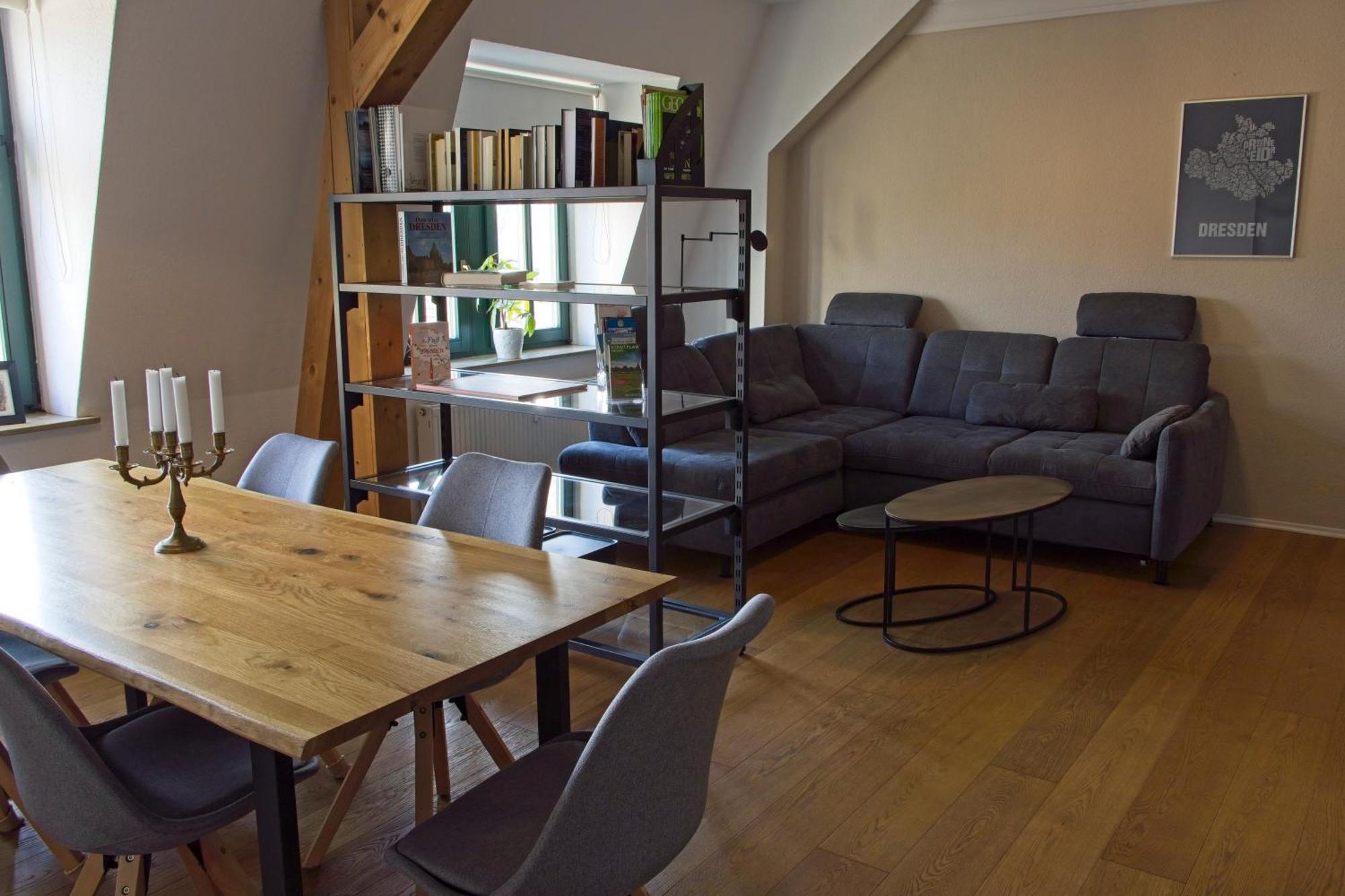 Neustadt-Aussicht - Grosse Wohnung Mit Balkon Dresda Exterior foto